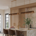 Люстра линейная полукруглой формы Wooden Horseshoe варинант исполнения - 6 | Loft Concept в Костроме