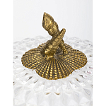 Конфетница прозрачная стеклянная на бронзовых ножках в виде морских коньков с крышкой в виде ракушки Eden Garden варинант исполнения - 2 | Loft Concept в Костроме