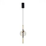 Подвесной светильник с шарообразным плафоном из алебастра и бронзовой декоративной стрекозой Alaris  варинант исполнения - 2 | Loft Concept в Костроме