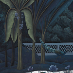 Обои ручная роспись Phuljhari Original colourway on Empire Blue dyed silk варинант исполнения - 3 | Loft Concept в Костроме