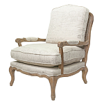 Кресло со спинкой из ротанга Ellie Rattan Armchair beige print flax варинант исполнения - 3 | Loft Concept в Костроме