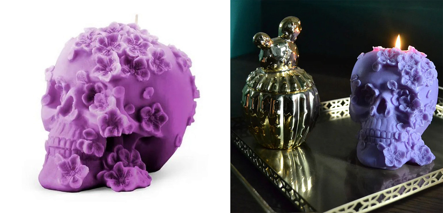 Свеча Purple Flowers Skull Свеча Purple Flowers Skull - Loft-Concept в Костроме