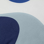 Подушка декоративная хлопковая синего цвета с абстрактным принтом Elysian Flow Azure варинант исполнения - 3 | Loft Concept в Костроме