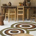 Ковер круглый из хлопка с контрастным узором Bullseye 150 варинант исполнения - 6 | Loft Concept в Костроме