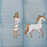 Плитка с узором Девочка единорог варинант исполнения - 1 | Loft Concept в Костроме