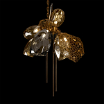 Люстра подвесная со стеклянными плафонами из дымчатого и золотистого с тремя вертикальными подвесками Gilded Mirage  варинант исполнения - 7 | Loft Concept в Костроме