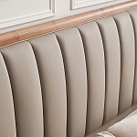 Кровать двуспальная с мягким изголовьем Moon Walnut Bed варинант исполнения - 8 | Loft Concept в Костроме