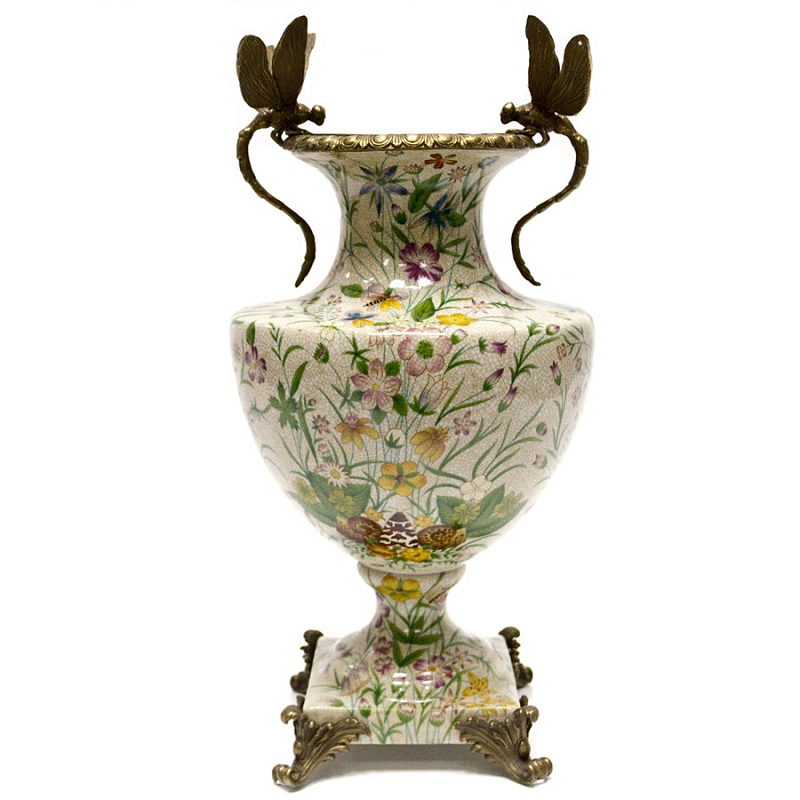 Фарфоровая ваза Vase on Pedestal Мульти Бронза Фарфоровая ваза Vase on Pedestal Мульти Бронза в Костроме | Loft Concept