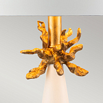 Настольная лампа с декоративным элементом золотого цвета и цилиндрическим абажуром из папье-маше светлого оттенка Flambeau варинант исполнения - 2 | Loft Concept в Костроме