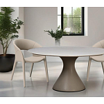 Стол обеденный круглый мраморный на бежевом основании Valedmir варинант исполнения - 6 | Loft Concept в Костроме