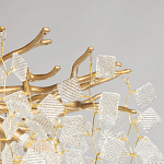 Люстра подвесная золотого цвета с декоративными ветвями и прозрачными рельефными подвесками FAIRYTREE Light варинант исполнения - 6 | Loft Concept в Костроме