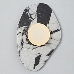 Бра с каменным основанием и плафоном из стекла в форме шара Shaw Marble Lighting варинант исполнения - 4 | Loft Concept в Костроме