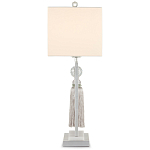 Настольная лампа с прямоугольным тканевым абажуром на белом мраморном основании Silver Threads варинант исполнения - 2 | Loft Concept в Костроме