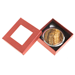 Зеркало карманное складное круглое из натурального камня Оникс в подарочной упаковке Silver Stone Mirrors варинант исполнения - 3 | Loft Concept в Костроме