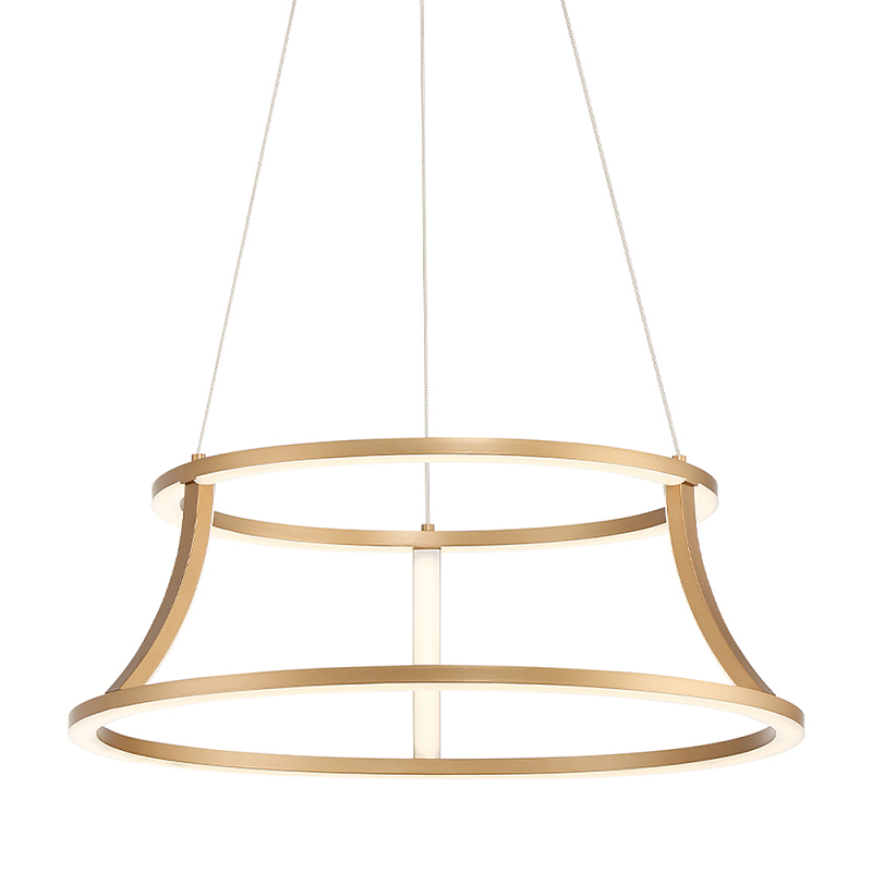 Люстра золотого цвета с 2-мя светодиодными кольцами Eurofase Золотой Прозрачный в Костроме | Loft Concept 