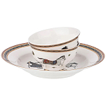 Сервиз обеденный из фарфора с изображением лошадей на 6 персон 23 предмета Porcelain Horse Set  варинант исполнения - 1 | Loft Concept в Костроме