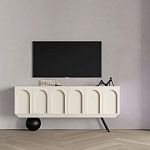 Дизайнерский комод с фактурным фасадом и чёрной ножкой в форме шара Samanta варинант исполнения - 3 | Loft Concept в Костроме