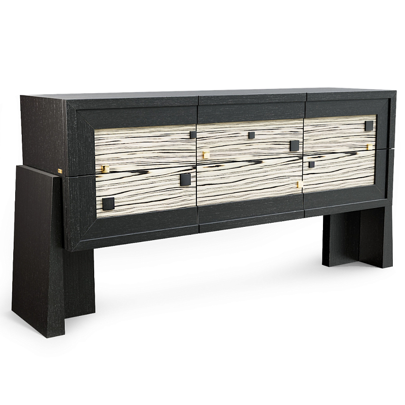 Дизайнерский Комод Tlaloc  Черный матовый Бежевый в Костроме | Loft Concept 