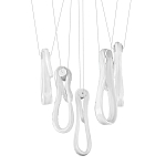 Подвесной светильник белого цвета с 6-ю изогнутыми плафонами Flow Loop варинант исполнения - 1 | Loft Concept в Костроме