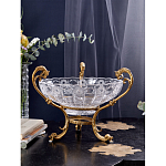 Чаша из прозрачного рельефного стекла на бронзовой подставке Eden Garden варинант исполнения - 4 | Loft Concept в Костроме