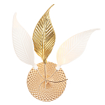 Бра с декоративными белыми и золотыми листьями на текстурном основании Wintery flovers варинант исполнения - 2 | Loft Concept в Костроме