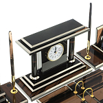 Настольный письменный набор с часами из природного камня обсидиана Team leader варинант исполнения - 5 | Loft Concept в Костроме