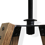 Барный стул со спинкой и металлической подставкой на 4-х деревянных ножках Зеленый Велюр Vendramin Chair варинант исполнения - 6 | Loft Concept в Костроме