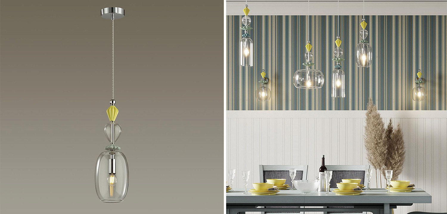 Подвесной светильник Iris Glas hanging lamp candy B chrome Подвесной светильник Iris Glas hanging lamp candy B chrome - Loft-Concept в Костроме