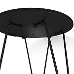 Стол журнальный с круглой столешницей из стекла на 3-х черных ножках Beige Marble варинант исполнения - 5 | Loft Concept в Костроме