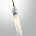 Подвесной светильник с цилиндрическим матовым плафоном и декоративным шаром из камня Orb Essence варинант исполнения - 5 | Loft Concept в Костроме