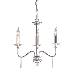 Люстра цвета никель с прозрачными стеклянными подвесками в форме капель Elstead Lighting варинант исполнения - 8 | Loft Concept в Костроме