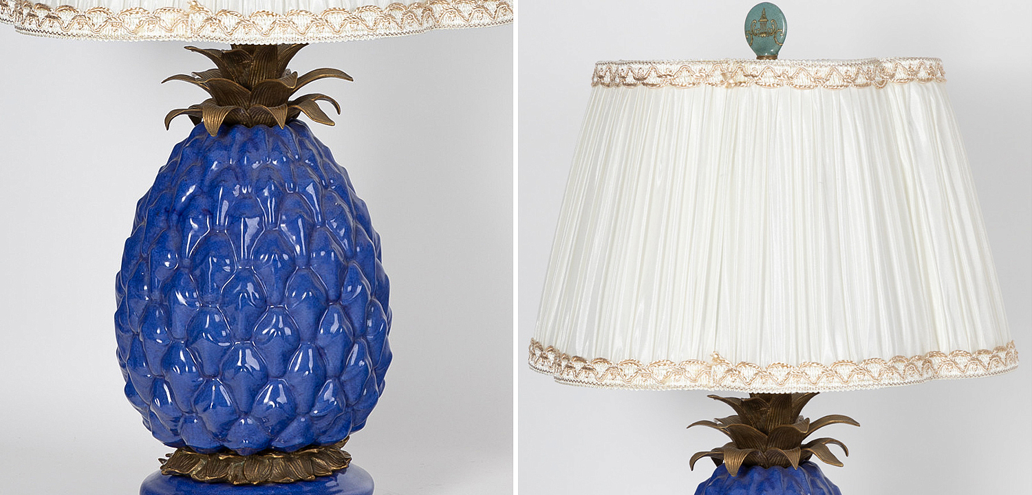 Настольная лампа с абажуром Pineapple Blue Table Lamp Настольная лампа с абажуром Pineapple Blue Table Lamp - Loft-Concept в Костроме