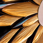 Зеркало-солнце в раме золотого и черного цвета Rays of Peace варинант исполнения - 2 | Loft Concept в Костроме