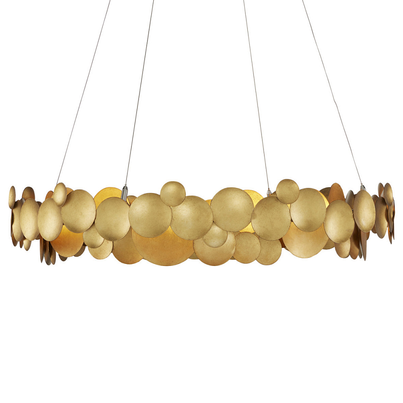 Люстра круглая из многослойных золотых дисков Metal Disc Chandelier Золотой Люстра круглая из многослойных золотых дисков Metal Disc Chandelier Золотой в Костроме | Loft Concept
