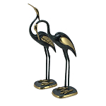 Статуэтка бронзовая пара Журавли синие Bronze Birds варинант исполнения - 1 | Loft Concept в Костроме