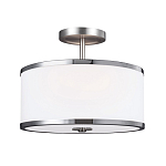 Потолочный светильник с цилиндрическим плафоомн из опалового матового стекла с металлическим обручем Feiss варинант исполнения - 1 | Loft Concept в Костроме