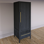 Узкий Шкаф Primo с 2 выдвижными ящиками Черный дуб варинант исполнения - 3 | Loft Concept в Костроме