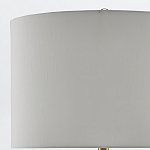 Настольная лампа белого цвета с фарфоровым основанием и латунными акцентами и тканевым абажуром Currey & Company варинант исполнения - 2 | Loft Concept в Костроме