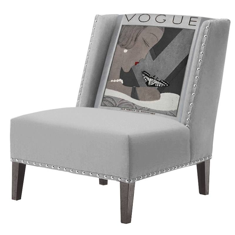 FUN Armchair Vogui II Gray Дизайнерское кресло с цветным принтом Серый FUN Armchair Vogui II Gray Дизайнерское кресло с цветным принтом Серый в Костроме | Loft Concept