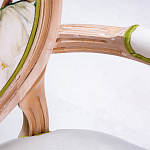 Стул с подлокотниками золотистый из бука с изображением птиц и цветов Blooming Birds 2 варинант исполнения - 3 | Loft Concept в Костроме