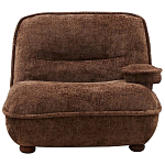 Кресло без подлокотников коричневое ну круглых деревянных ножках Loup Plush Armchair Brown варинант исполнения - 5 | Loft Concept в Костроме
