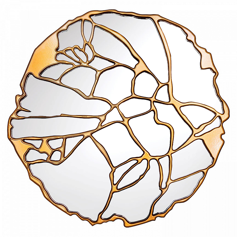 Зеркало кругле в декоративной раме золотого цвета Golden Ratio Золотой Зеркало кругле в декоративной раме золотого цвета Golden Ratio Золотой в Костроме | Loft Concept