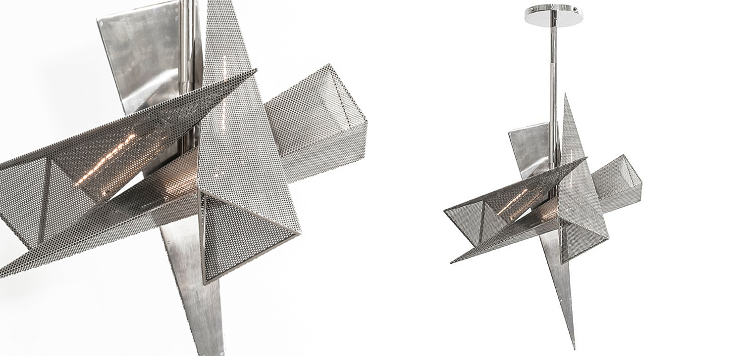 Люстра Susan Hornbeak TRYSTAN CHANDELIER - Silver Leafed Perforated Steel Pyramids Silver Люстра Susan Hornbeak TRYSTAN CHANDELIER - Silver Leafed Perforated Steel Pyramids Silver - Loft-Concept в Костроме