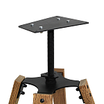 Барный стул со спинкой и мягкой обивкой с ромбами на 4-х деревянных ножках Бежевый Велюр Ava Charm варинант исполнения - 6 | Loft Concept в Костроме