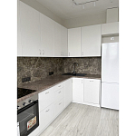 Угловой кухонный гарнитур белый и столешница под мрамор Gene Kitchen Set варинант исполнения - 2 | Loft Concept в Костроме