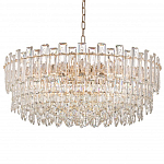 Круглая люстра с хрустальными подвесками на золотистом каркасе Gorgeous Crystal Light варинант исполнения - 9 | Loft Concept в Костроме