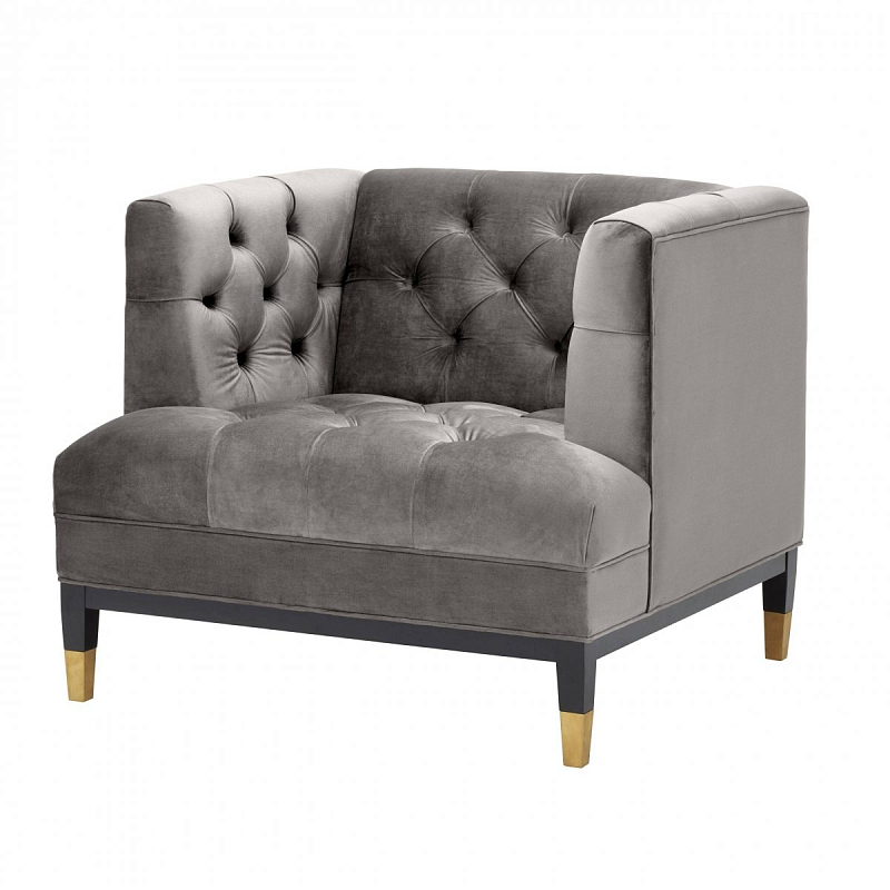 Кресло Eichholtz Chair Castelle Grey Серый Черный Латунь Кресло Eichholtz Chair Castelle Grey Серый Черный Латунь в Костроме | Loft Concept