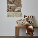 Чехол на подушку с вышивкой в виде геометрических узоров Beige Calista Rect варинант исполнения - 6 | Loft Concept в Костроме