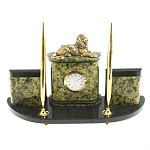 Настольный письменный набор из змеевика и бронзы с декором в виде льва Successful Leader варинант исполнения - 1 | Loft Concept в Костроме