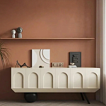 Дизайнерский комод с фактурным фасадом и чёрной ножкой в форме шара Samanta варинант исполнения - 4 | Loft Concept в Костроме